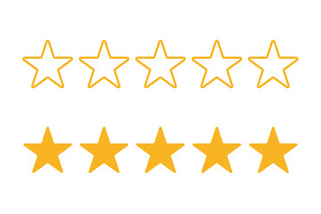 Obraz premium Rating stars symbolizing top-tier quality and positive assessment