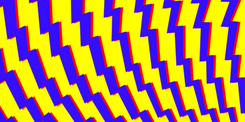 Dynamic Yellow and Blue Lightning Bolt Pattern Background.
