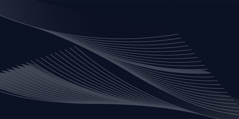 Abstract Futuristic Topographic Wave Pattern on Dark Blue Background.