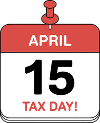 April 15 Tax Day Calendar Reminder Illustration