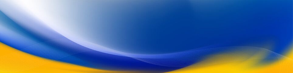 Fototapeta premium Bold Blue and Yellow Dynamic Wave Banner