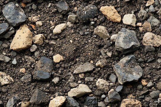 High-Resolution Ground Dirt Texture with Detailed Soil Patterns for Industrial Project Backgrounds
