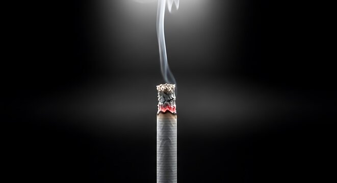 Close-up of burning cigarette smoke.