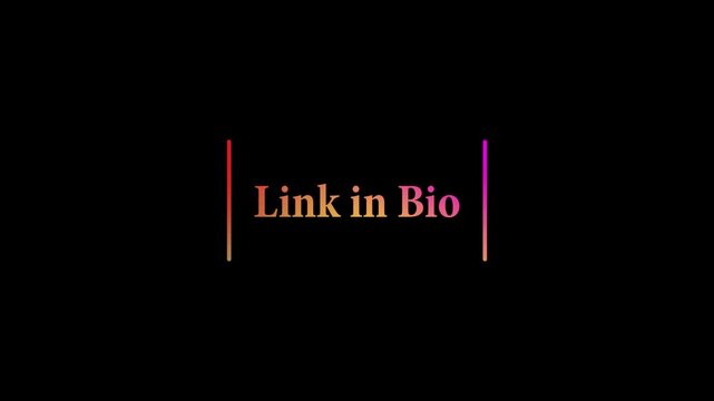 Minimalist "Link in Bio" Text Animation on Black Background