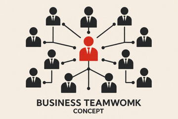 Business teamwork organization concept showing people connecting