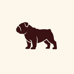 Fototapeta premium Mini bulldog silhouette logo illustration.