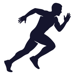Running man silhouette athlete sprint vector illustration