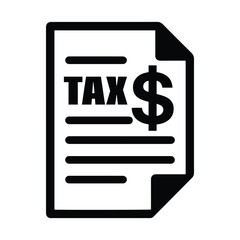 Minimalist Flat Design Illustration of a Government Tax Form with Currency Symbol for Financial Planning, Accounting, and Business Revenue Filing.