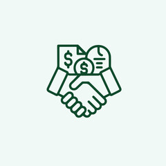 Fototapeta premium Business deal icon logo vector illustration.