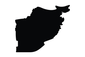 Silhouetted rhinoceros head against a stark white background © MDANTOR