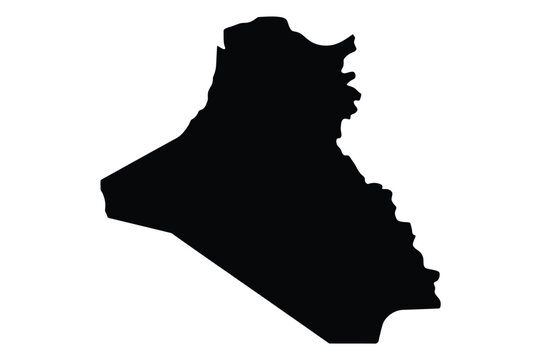Silhouetted map of iraq displaying the country s geographical boundaries