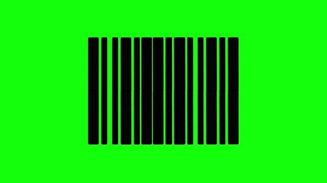 Barcode Icon animated on green screen background