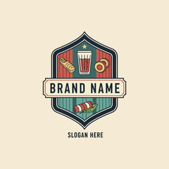 Obraz premium Beer Logo Design with Brewery Elements.