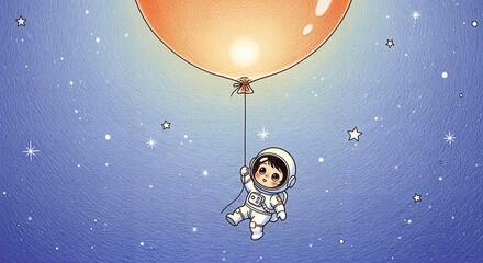 Astronaut with Balloon in Space