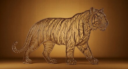Stylized Walking Tiger