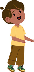 Obraz premium Boy Talking Casual Cartoon