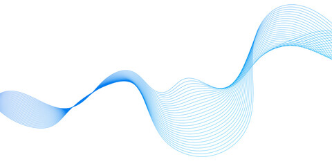 Abstract blue line wave background. Technology abstract lines on white background. Undulate Grey Wave Swirl, ite b curve lines with blend effect © Firoj