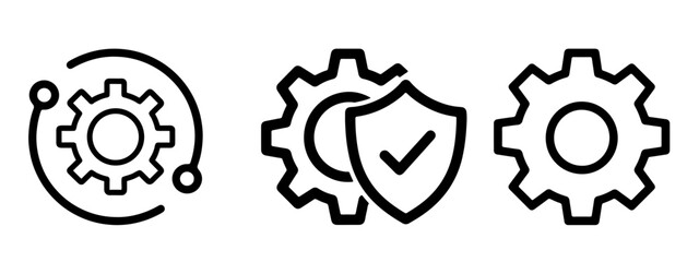 Technology development icon, innovation concept, system integration, software business, technical support, smart solution.