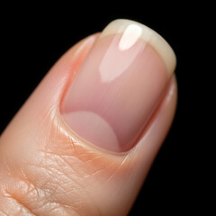 Fototapeta premium Close-up Macro of a Perfect French Manicure Nail, Clean Beauty