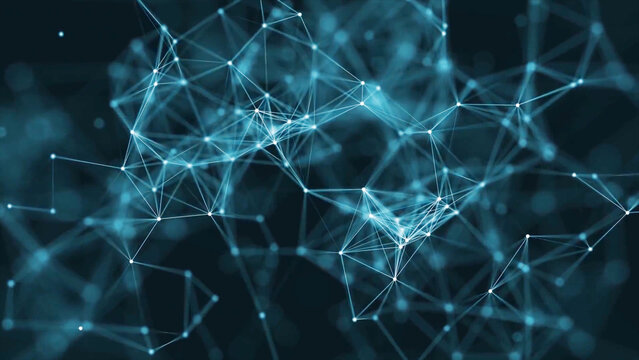 Network connection structure. Data transfer. Abstract background with interweaving of dots and lines. 3D rendering.
