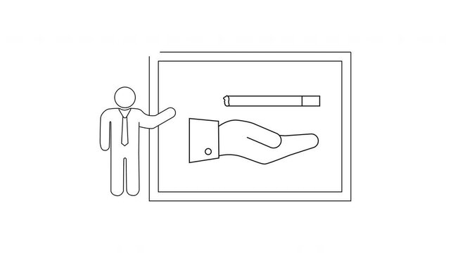 Presentation on Hand Holding Cigarette - Health Risks and Awareness.