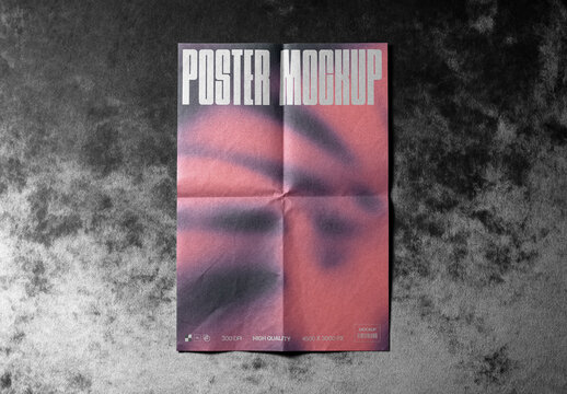 Folded Poster Mockup