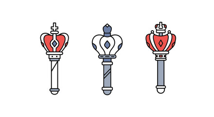 Royal Scepter Line soft abstract style illustration