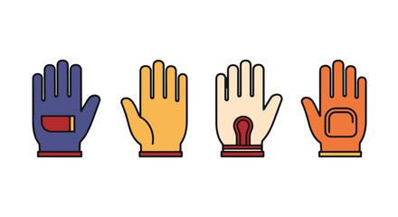 Obraz premium Safety Gloves Line abstract bold color illustration