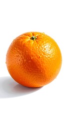 A vibrant orange fruit on a white background