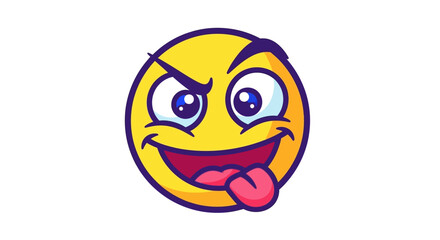 Fototapeta premium Wicked smiling face with tongue out.