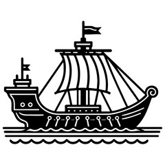 Ancient Warship Illustration. © shawnfighterlin