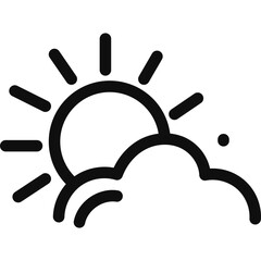 Sun Behind Cloud Icon