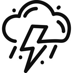 Storm Cloud with Lightning Icon