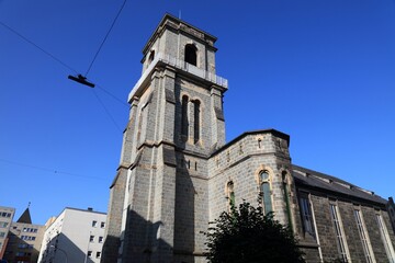 Obraz premium Wuppertal city in Germany. Gemarker Church (Gemarker Kirche) in Barmen district. Evangelical church.