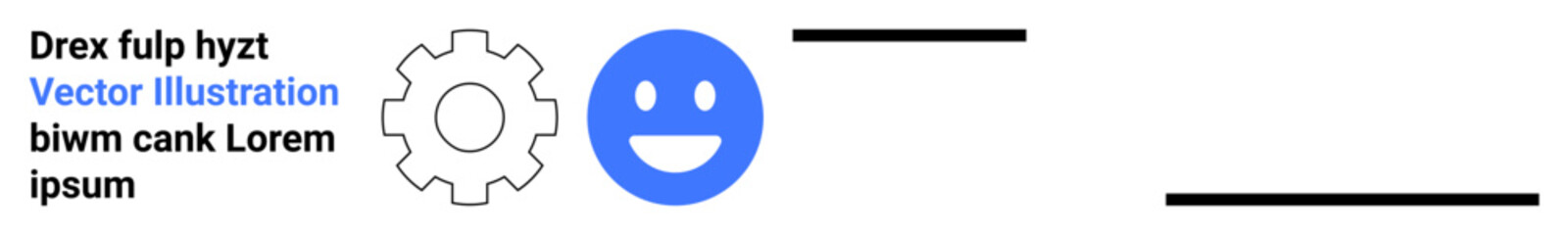 Obraz premium Workflow processes, communication, mood management, happiness, system optimization, teamwork. Gear and happy face with text. Workflow processes and communication concept