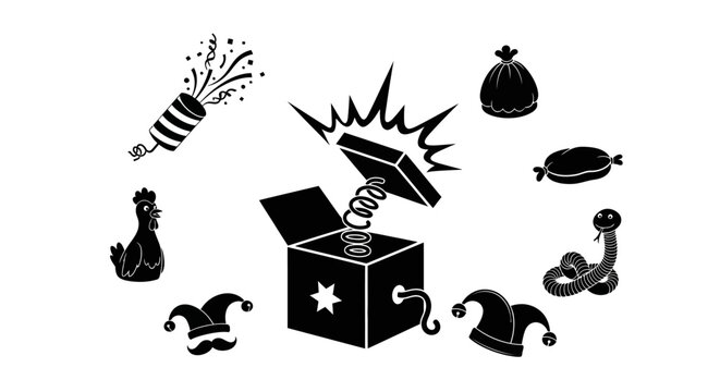 Black and white magic trick box.