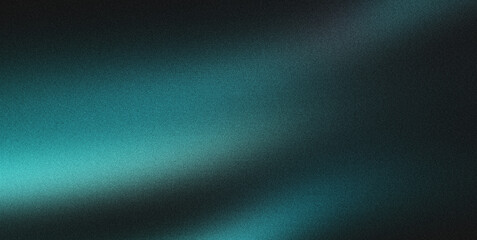 Abstract blurred gradient background with teal aqua glow grainy noise texture backdrop for modern digital branding design. © aditnak