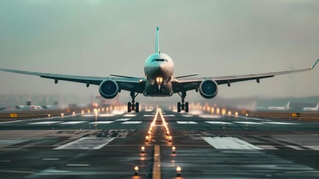 A mighty airliner descends for landing at dusk, creating a dynamic contrast between technology and nature &mdash; such an image would be the perfect backdrop for advertising travel or technological innovati