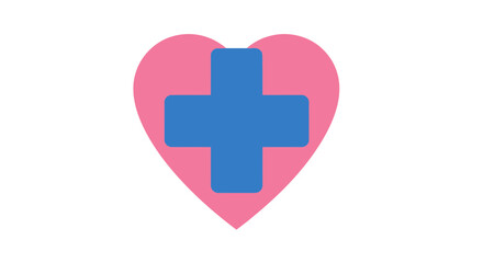 Obraz premium heart with blue cross, medical symbol