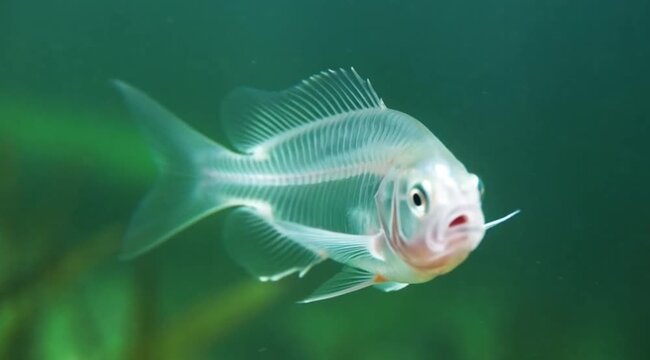 Exotic aquatic wildlife and biology macro concept.
