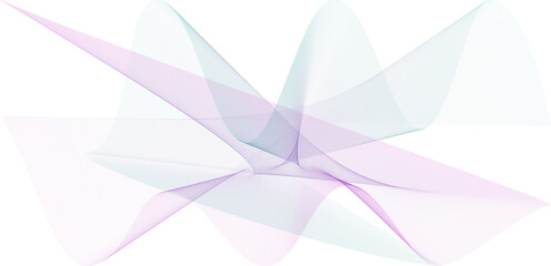 Abstract ethereal geometric flower with overlapping translucent lavender and cyan petals on white background © Md nur