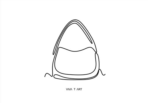 Elegant Continuous Line Art Handbag Drawing