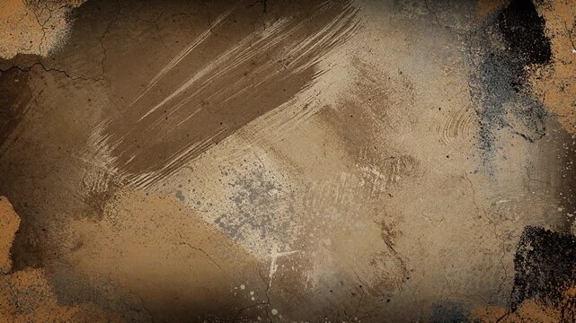 Abstract textured background with grunge brown and black paint splatter for artistic design