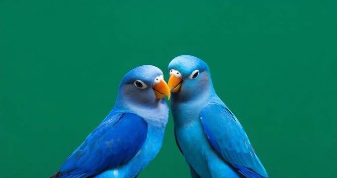 Blue lovebird parrot on a branch in tropical nature