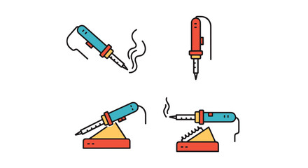 Soldering Iron Line clean modern creative illustration