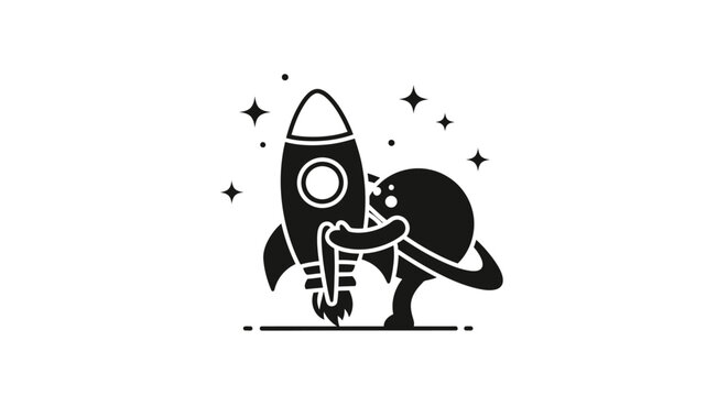 Astronaut Riding Rocket Ship Toy.