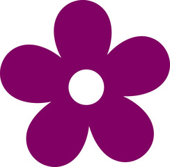Fototapeta premium Simple Purple Five Petal Flower Icon