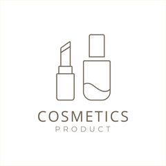 Cosmetics brand symbol minimalist logo design vector