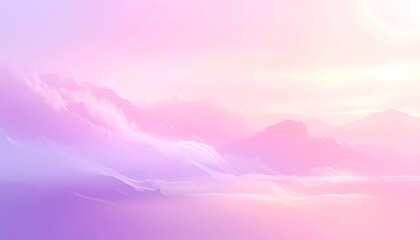 A serene abstract landscape with pastel hues and soft gradients
