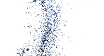Obraz premium Dynamic abstract background featuring a cascade of blue stars and glitter. Perfect for celebrations, festive designs, an
